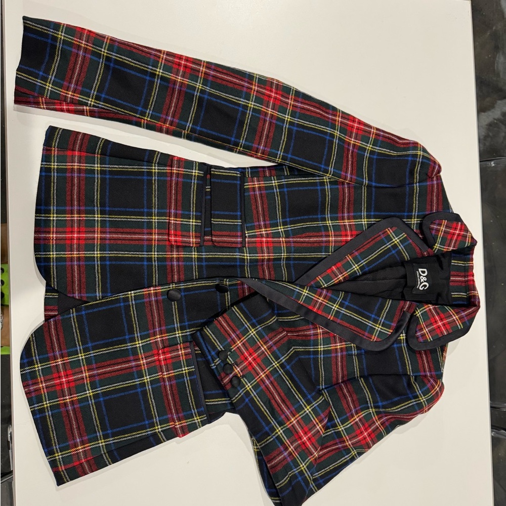 D&G Red and Blue Plaid Blazer